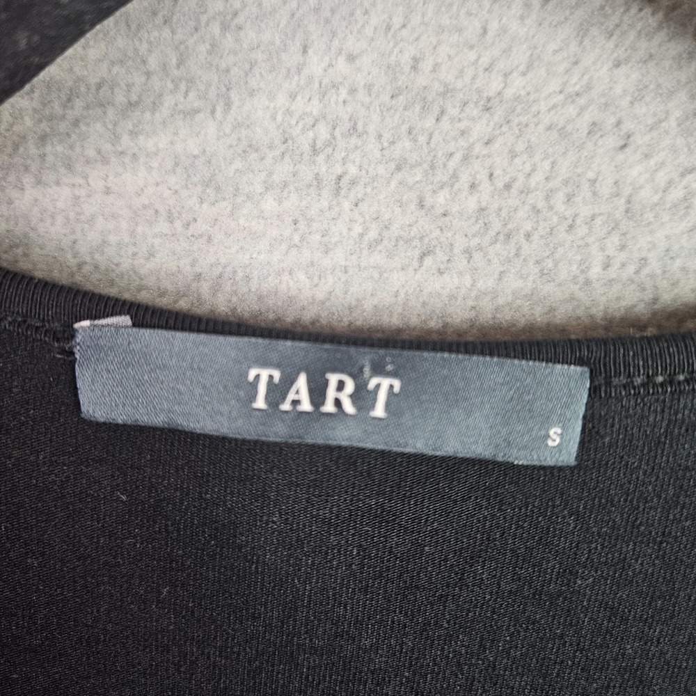 TART Black Wrap Dress Sz Small Long Sleeve V-Neck Soft Stretch Minimalist - Picture 4 of 10